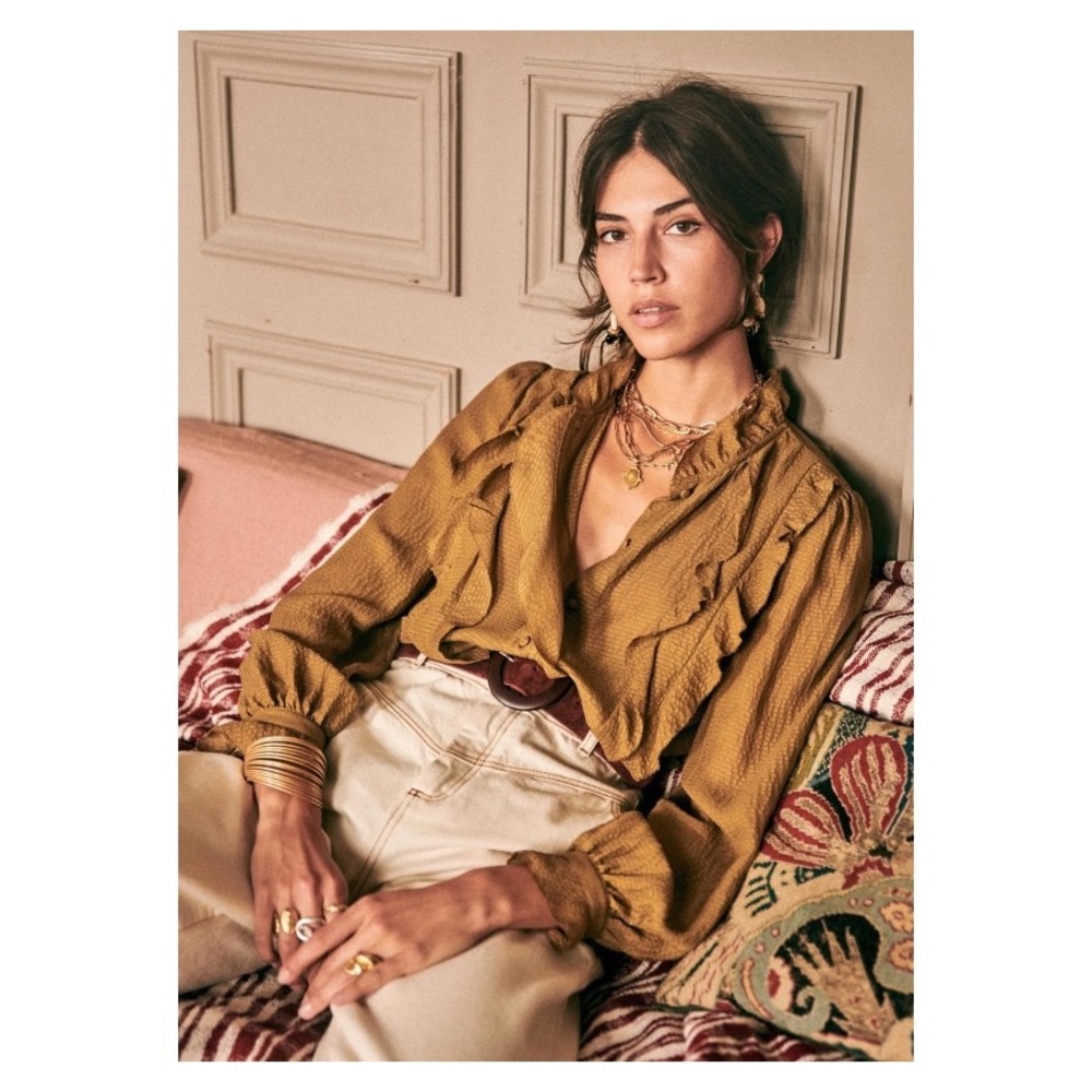 ❤️SOLD❤️ Sezane Céline Shirt Golden Brown